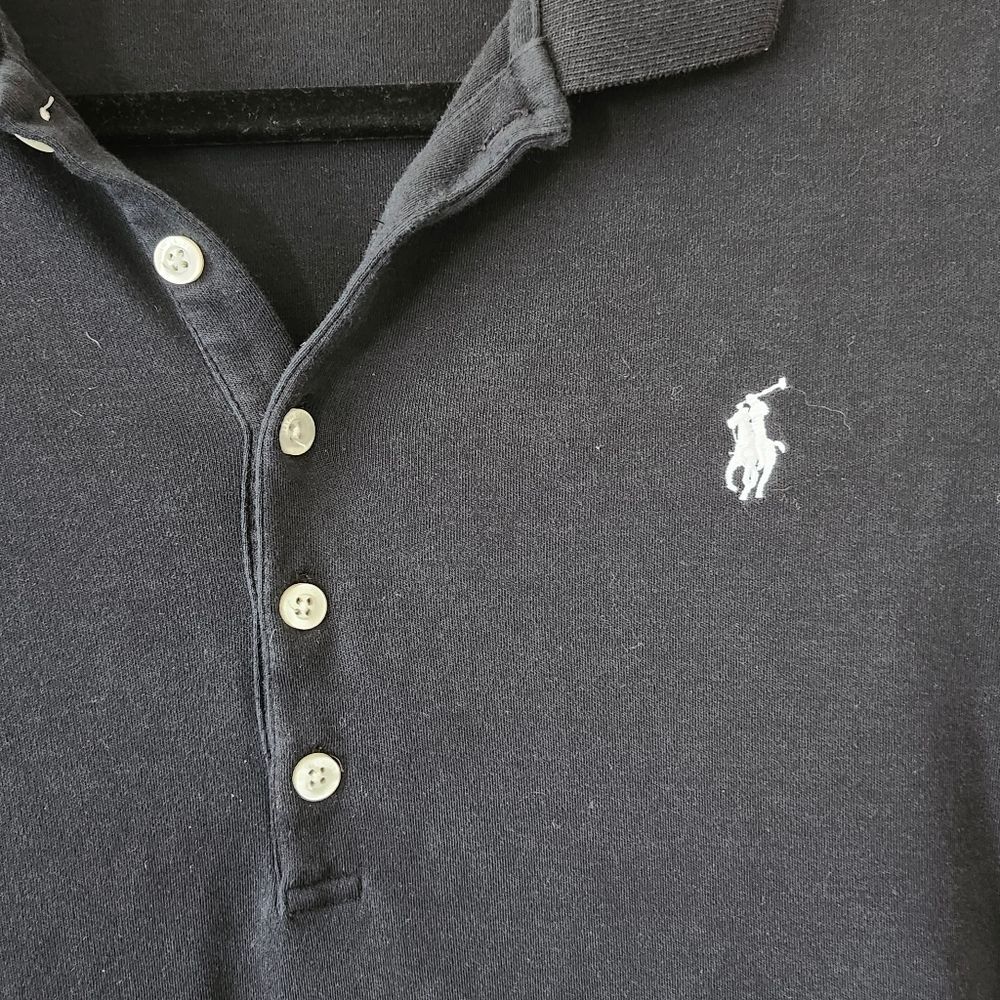 Polo by Ralph Lauren Black Buttoned Polo Dress. Sz. L - Picture 4 of 7